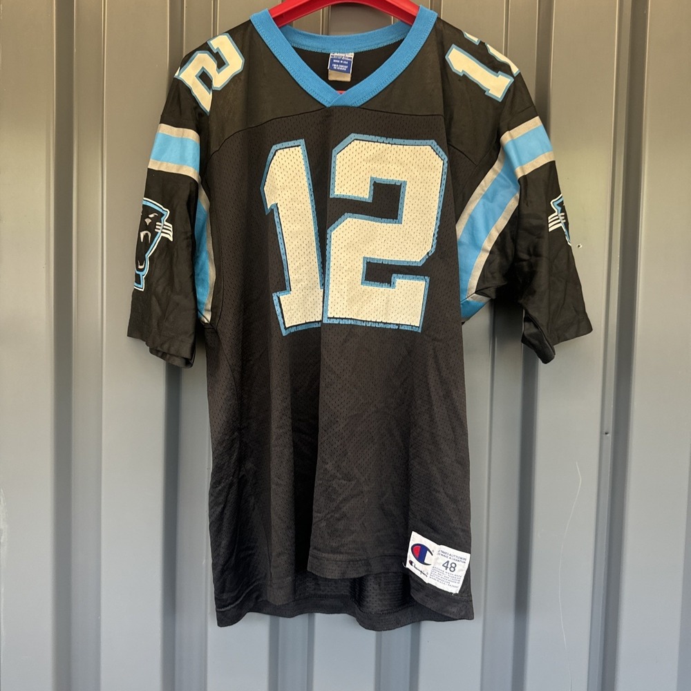 Vintage 90s Champion Carolina Panthers Kerry Collins Jersey. Size 48 NFL - Picture 6 of 7